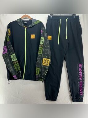 Under Armour Day of the Dead Track Set Pants Jacket Mens Size M Gym Run
